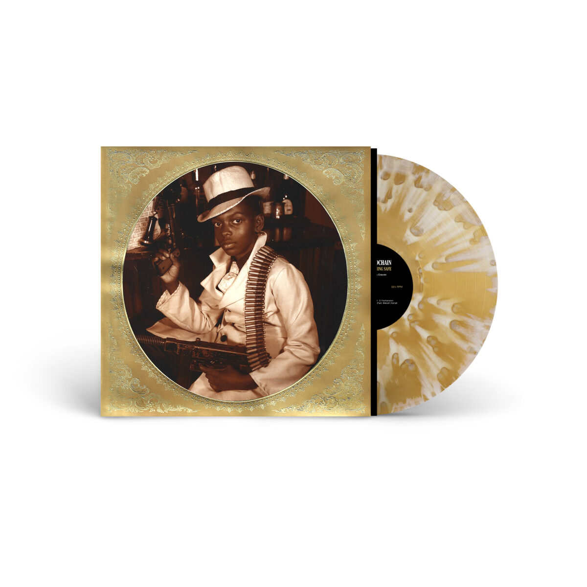 Vynil Drop Radar: lay With Something Safe gold splatter vynil